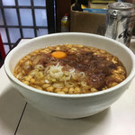 Suudon Shikokuya - 天花うどん（500円）、生たまご（100円）