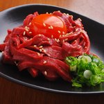 Bimi Yakiniku Hiroichi - 心臓のユッケ風　800円★新鮮だから出せる自身の一品！卵はこだわりの上卵を使用しています！