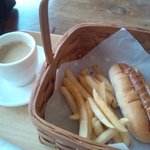 カフェテラスyumemi - ホットドック＆コーヒー
