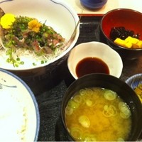 割烹 若竹 - 111128 日替り(鯵のたたき定食)800円