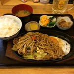 Ouchinogohan Karen - H.31.2.19.昼 焼ソバ定食 800円税込・角ハイボール 400円税込