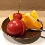 うを徳 - 水菓子（珊瑚樹トマト + 桶柑 + その他）
