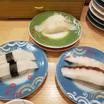 回転寿し トリトン - 真いか。たこ頭Ⅱ。たこ足Ⅲ。。