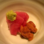 銀座 水野 - 鮪（長崎）、雲丹（北海道）、生湯葉