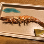 鮨与田 - 車海老の一本焼き