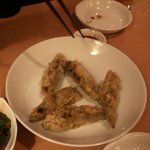 あかり - ゴチュティギム(青唐辛子の肉詰め天ぷら)　この日の青唐はストライク（＞▽＜）