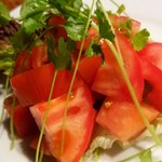 Whole chilled tomato salad