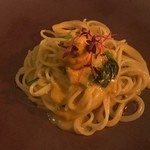デルフィーナ - 北海道産生ウニと春の野菜菜の花のオイルパスタ