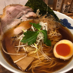 麺屋 猪一 離れ - 追い鯖そば(黒醤油) 900円