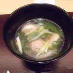 神保町 傳 - 鴨と九条ネギのお吸い物。いい味出ています