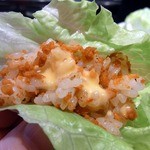 ラヴィリンス - 最後に、黄身が濃い自家製マヨネーズの投入です。 マヨラーには、たまりませんよ。 私は、マヨネーズ好きですから、大喜びです。