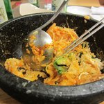 韓味 - これも韓国で食べた時と同じく美味しい本場の味！器に付いたオコゲを必死でとってしまいました