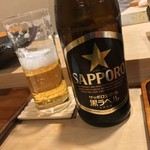 鮨 波づき - ツレの所望でサッポロの黒で乾杯！