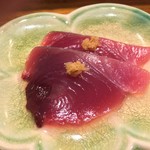 鮨 波づき - カツオ塩ポン酢と山ワサビ