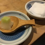 鮨 波づき - 山葵のシャーベット、お鮨前の口直し