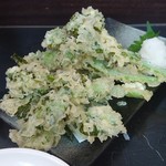 まるさん松本 - 菜の花の天婦羅