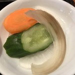 げんき食堂 - 豚ロース生姜焼き定食＠690円のお新香