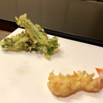 まつむら - 四品目：さいまき海老の天麩羅