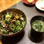 まつむら - 十五品目：椀物（生あおさの味噌汁）