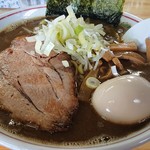 らーめん 萬亀 - ブレンド醤油大盛りTP味玉。