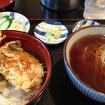 甚平そば処 - 天丼のセット800円