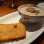 ラ・ブーシェリー・デュ・ブッパ - ヘーゼルナッツのブランマンジェ　和栗のスープ