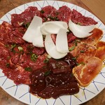 味園 - ハラミ三人前　　レバー一人前　　鶏焼き一人前