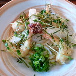 千舟屋 - 海老と揚げ餅のぶっかけうどん