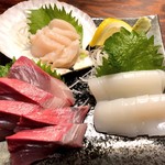 ダイニング禄 - ほたて いか はまち刺身