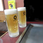 お好み焼き　幸 - セットの生ビール