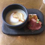 バローレ - 菊芋とフォワグラのフラン♬
      滝川産の鴨♬