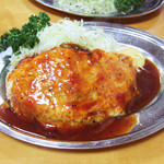 とんかつ 万平 - ハンバーグ定食(1600円)