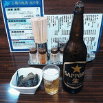 Uoshin - 瓶ビールは黒ラベル大瓶