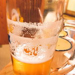 みかさ - ◆生ビール 630円 エンジェルリング付き(^^)