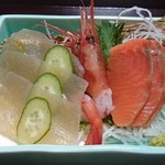 きぬの宿 志季大瀞 - お造り♪左側が刺身こんにゃく♪(これうまい！)