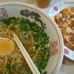 一品菜 - 万能ネギとニラ入り麺と麻婆豆腐