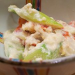 築地寿司清 - アスパラとゆでえびの白和え