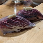 天史朗鮨 - 握り　小田原産アジ