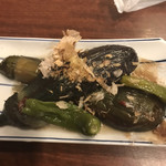 立ち呑み くにし - ナスとシシトウの揚げ煮