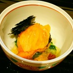 蓬左茶寮 - ＝赤貝と分葱の磯辺 土佐酢ジュレ＝