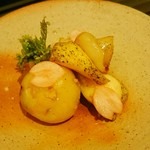 蓬左茶寮 - ＝新玉葱とツブ貝の焼き白玉＝