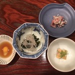 小判寿司 - 白魚和え物 あん肝 鰊の刺身