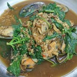 余家孔雀蛤大王 - 招牌孔雀蛤炒(ムール貝の炒め物) 220元