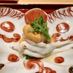 銀座 しのはら - 白魚 菜の花 雲丹 牡丹海老、加減酢で