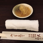 Daihachi - お通し 白菜の肉巻きクタクタ煮、みたいな