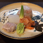 御料理 寺沢 - 寒鮃､槍烏賊､赤貝の造り