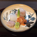 御料理 寺沢 - 寒鮃､槍烏賊､赤貝の造り