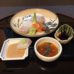 御料理 寺沢 - 鮃肝醤油､自家製ﾎﾟﾝ酢､割醤油