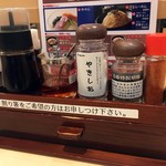 8番ラーメン  - 卓上。
