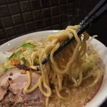 千石自慢らーめん - 野菜ラーメン　脂多め　麺